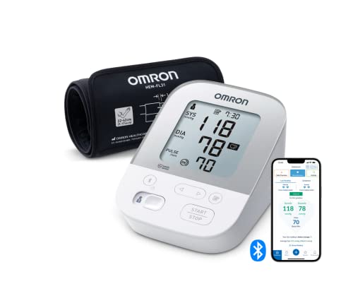 OMRON X4 Smart - Automatisches Blutdruckmessgerät Oberarm, Gut' bei Stiftung Warentest 09/2020, klinisch validiert, auch für Diabetiker & Schwangere, mit kostenloser Smartphone App für iOS & Android