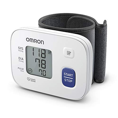 OMRON RS1 Automatisches Handgelenk-Blutdruckmessgerät, klinisch validiert, Blutdruckmessgerät mit vorgeformter Manschette 13,5-21,5 cm, genaue Messung, Manschettensitzkontrolle